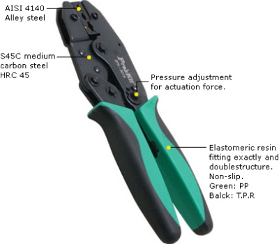 Клещи за кримпване на изолирани кабелни обувки 6PK301H